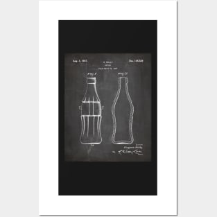 Soda Bottle Patent - Cook Chef Kitchen Décor Art - Black Chalkboard Posters and Art